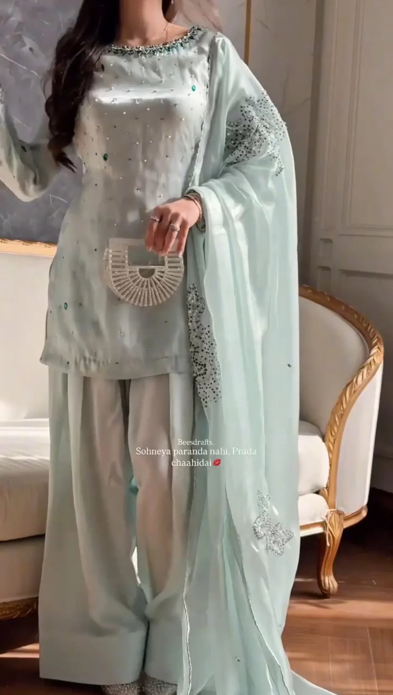 Charvi Pastel Green Farshi Suit