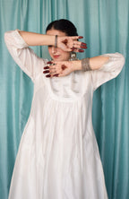 Sufi Chanderi Set with Off White Silk Organza Dupatta