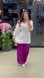 Purple Women’s Stylish Printed Co-ord Set