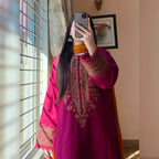 Rimjhim Crimson Embroidered 3PC Set