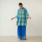 Zoya Blue Plaid Cotton Co-ord Set