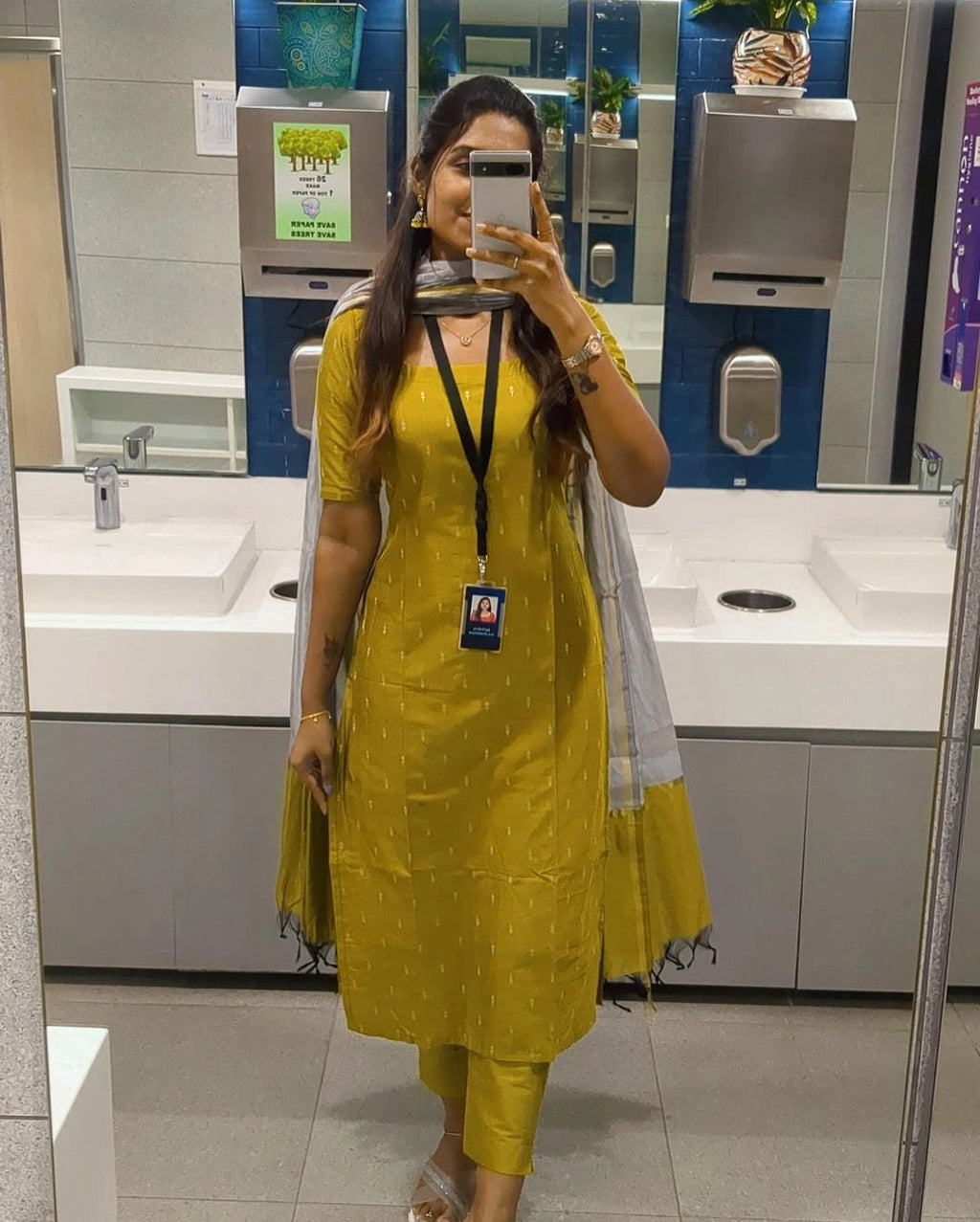 Pallavi Shrungar Yellow Cotton Suit Set