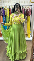 Ojaswini Yellow Green Printed Suit Set