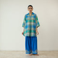 Zoya Blue Plaid Cotton Co-ord Set