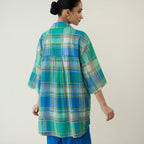 Zoya Blue Plaid Cotton Co-ord Set
