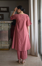 Madder Co-ord set in Handwoven Checks