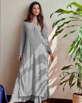Chitrali Grey Chikankari Kurta Palazzo Set