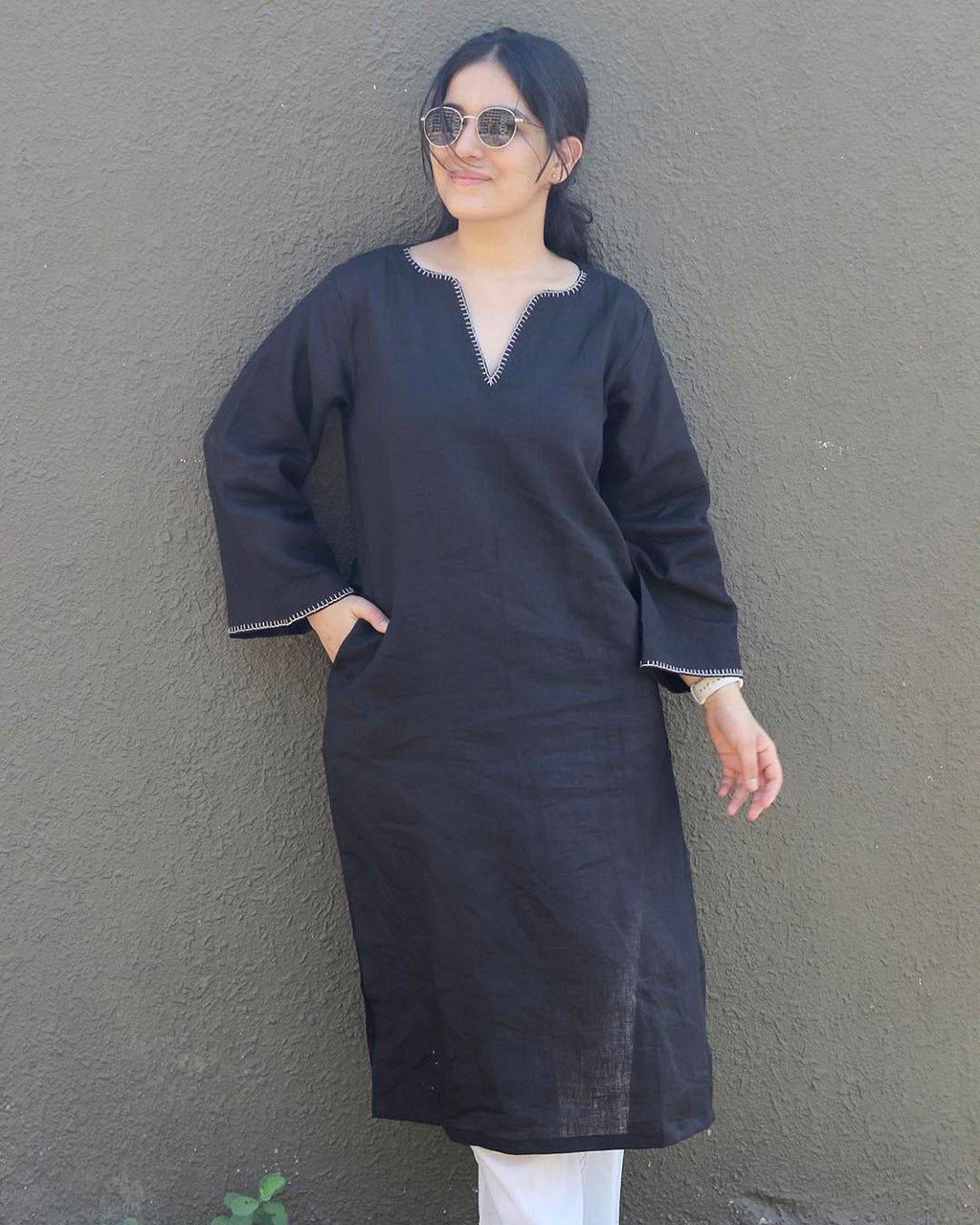 Raag Premium Linen black kurta