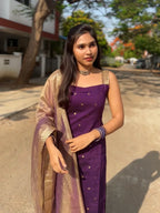 Charulata Jamun Shade Kurta Set