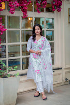 Hridika White Cotton Kurta Set