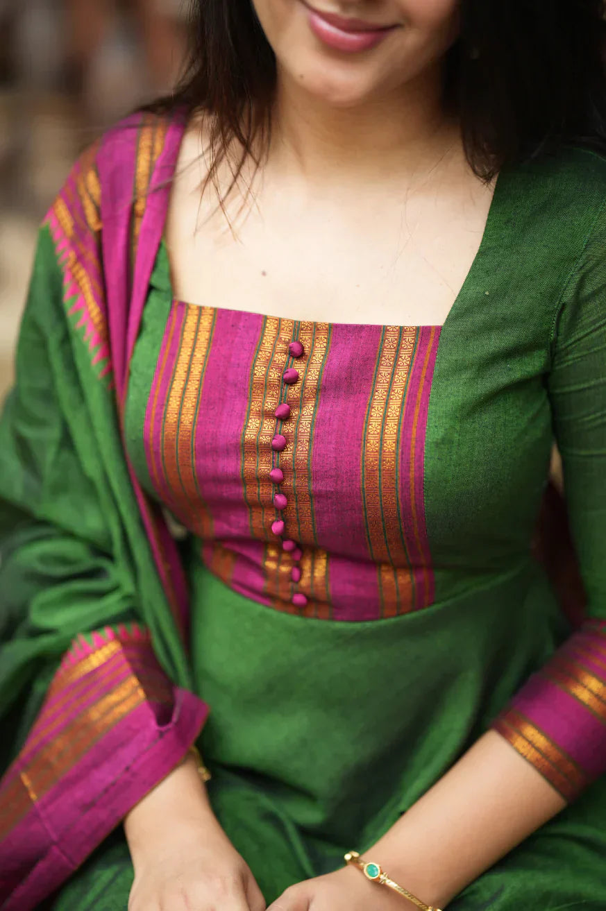 Ushita Shrungar Temple Cotton Anarkali