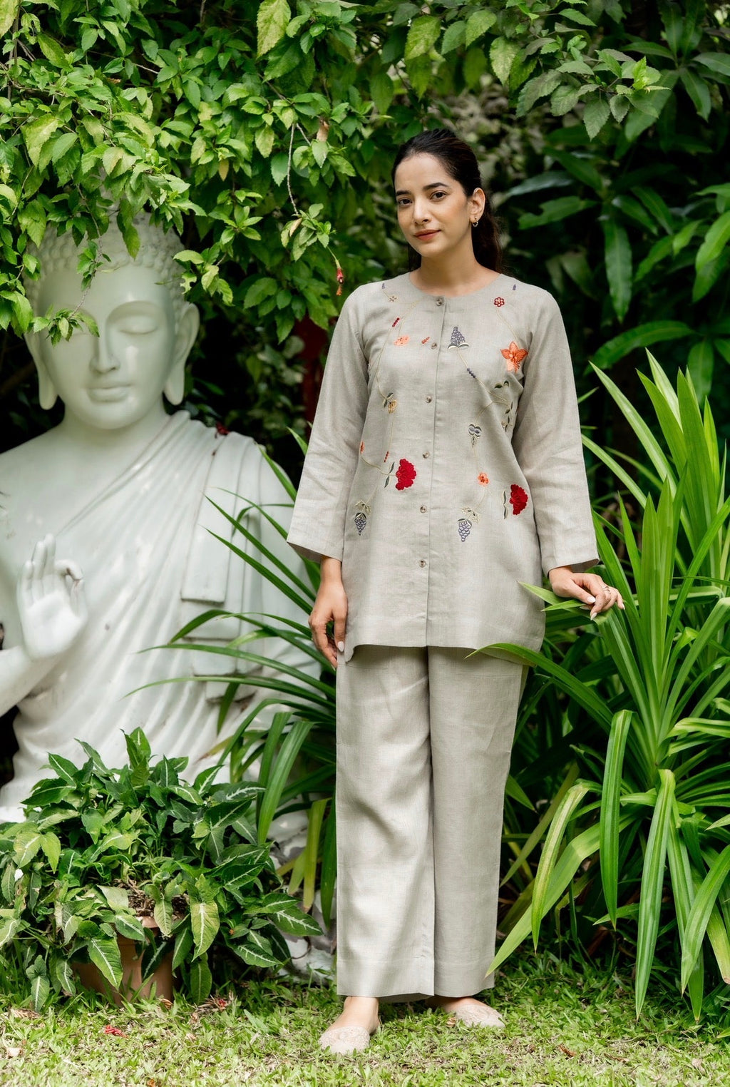 Tea Green Linen Co-ord Set