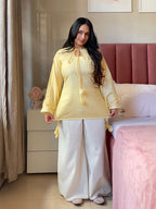 Pankhuri Butter Yellow Kurti  Set