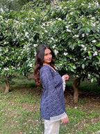 Navy Blue Linen Kurti Pair