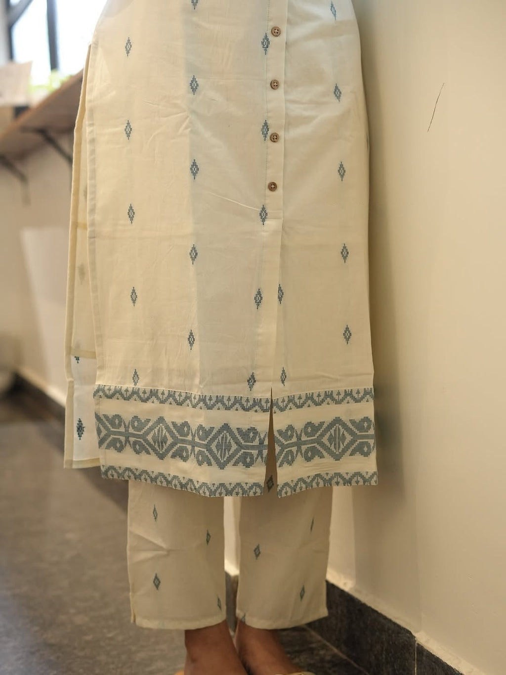 Lavanya Cotton Co-ord Diamond Butta Set