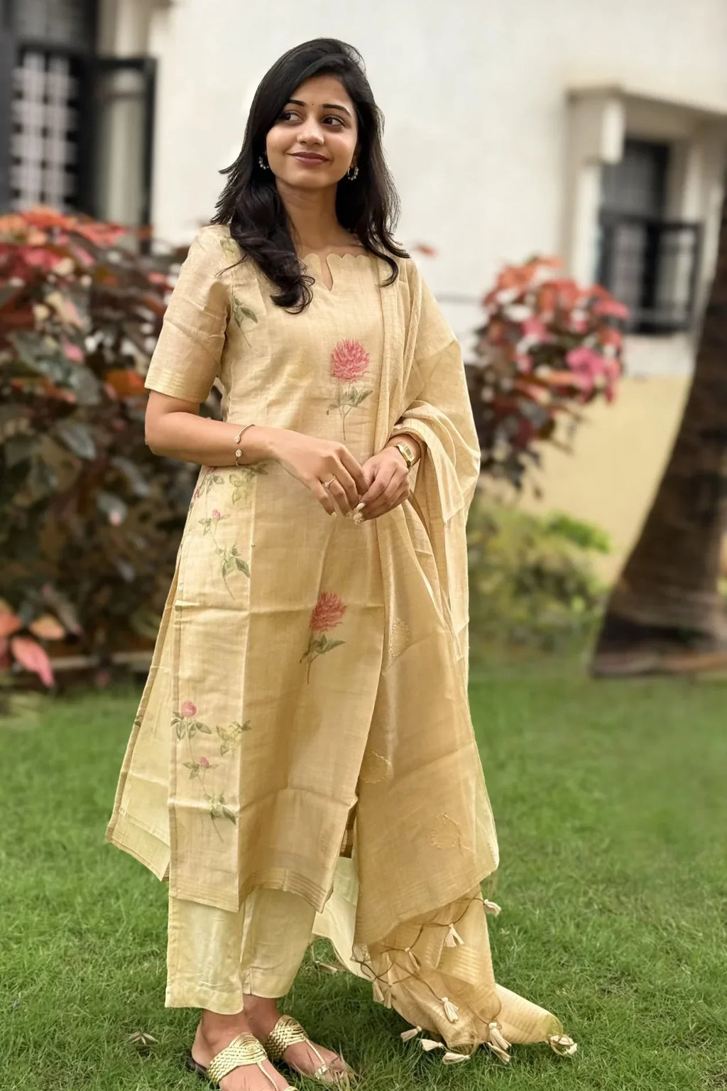 Ira Tissue Silk Kurti Dupatta Set