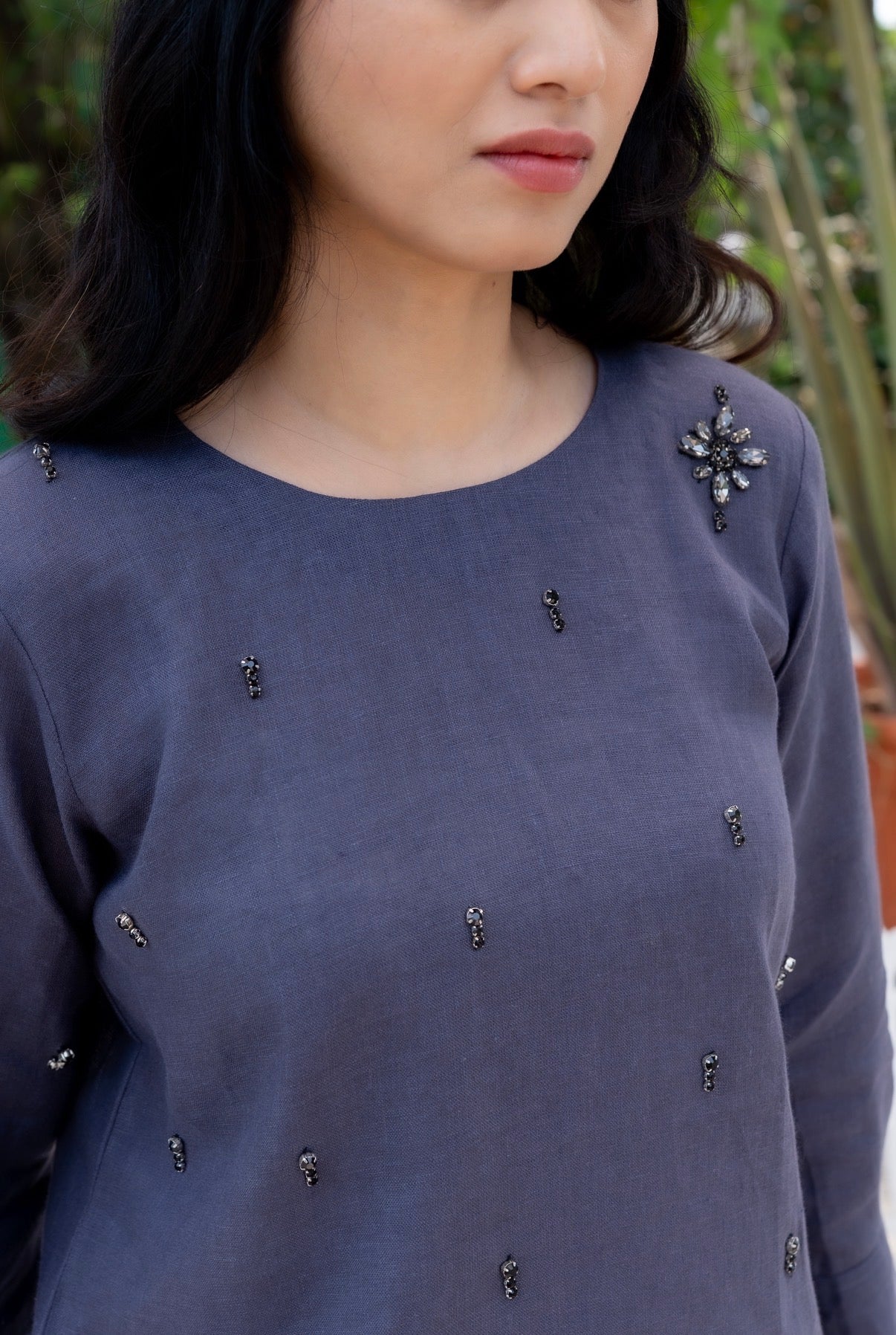Matte Purple Linen Co-ord Set
