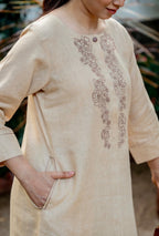 Beaver Ivory-Rust Linen Pair