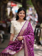 Yashoda Shrungar Tissue Handwork Kurti Banarasi Set
