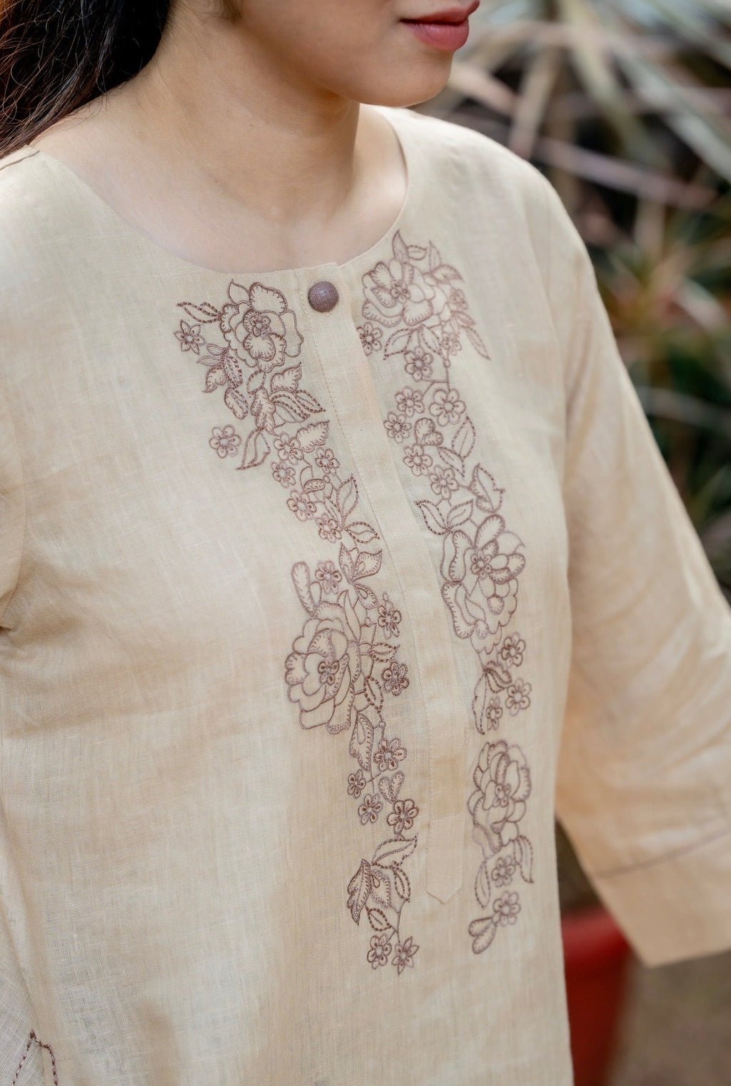Beaver Ivory-Rust Linen Pair