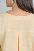 Mellow Yellow-White Linen Pair