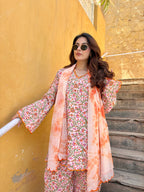 Hairat Peach Farshi Set
