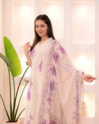 Orchid Flora Cotton A Line Suit