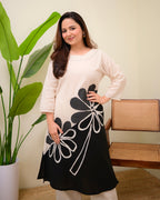 Monochrome Muse Bold Botanica Cotton Kurta Set