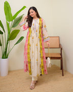 Vintage Floral Daydream Pintex A Line Kurta Set