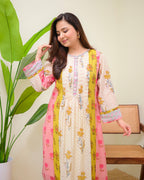Vintage Floral Daydream Pintex A Line Kurta Set
