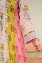 Vintage Floral Daydream Pintex A Line Kurta Set