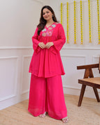 Pink Handwork Chinnon Festive Co-ord