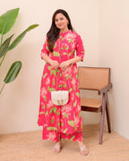 Pink Lotus Cotton Kurta Palazzo Set