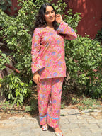 Pink floral Print Farshi Salwar Set