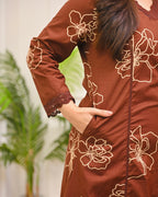 Mocha Madness A Line Cotton Kurta Set