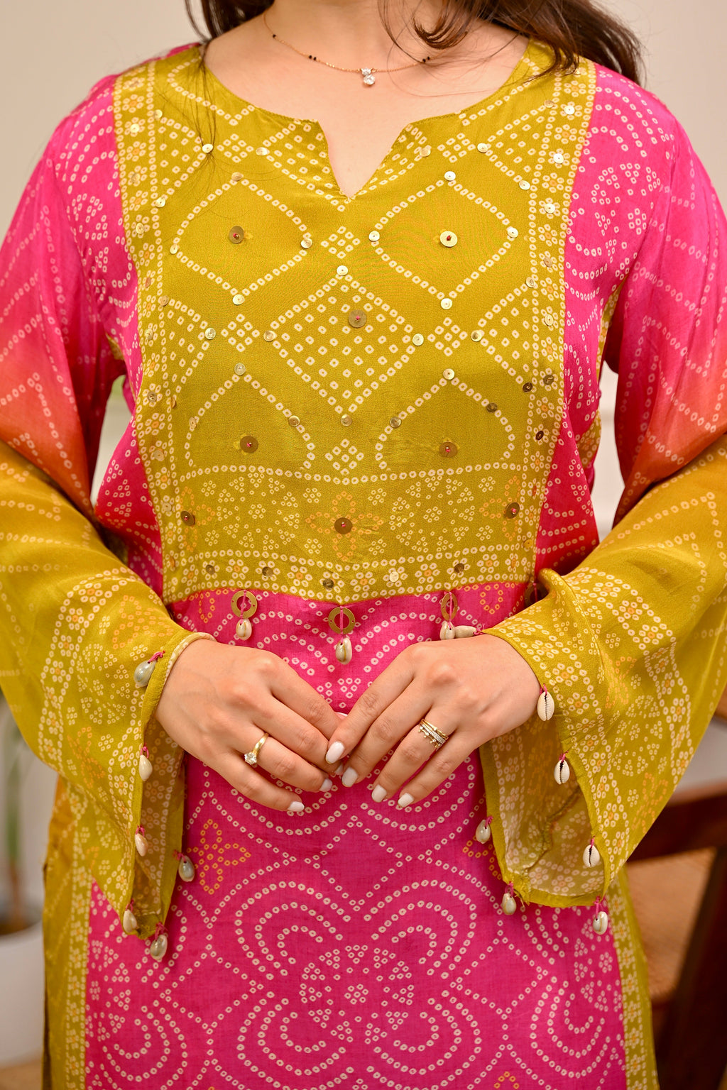Gul Panna Bandhani Festive Crepe Co-ord