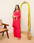 Zareen Rani Natural Crepe Handwork Festive Co-ord