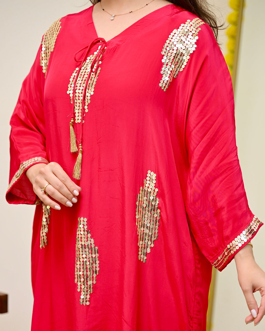 Zareen Rani Natural Crepe Handwork Festive Co-ord