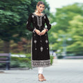 Yamini Midnight Black Chikankari Kurti Pant Set