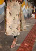Hridya Leafy Serenade Top Dupatta Set