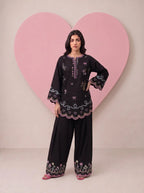 Elaria Noir Floral Embroidered Co-Ord Set