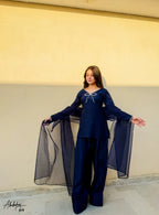 Tanvi Navy Blue Embellished Kurta Set