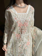 Kavya White Katan Silk Sharara Set