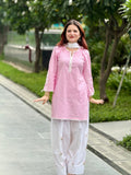 Meher Noor  Pink Chikankari Farshi Suit Set