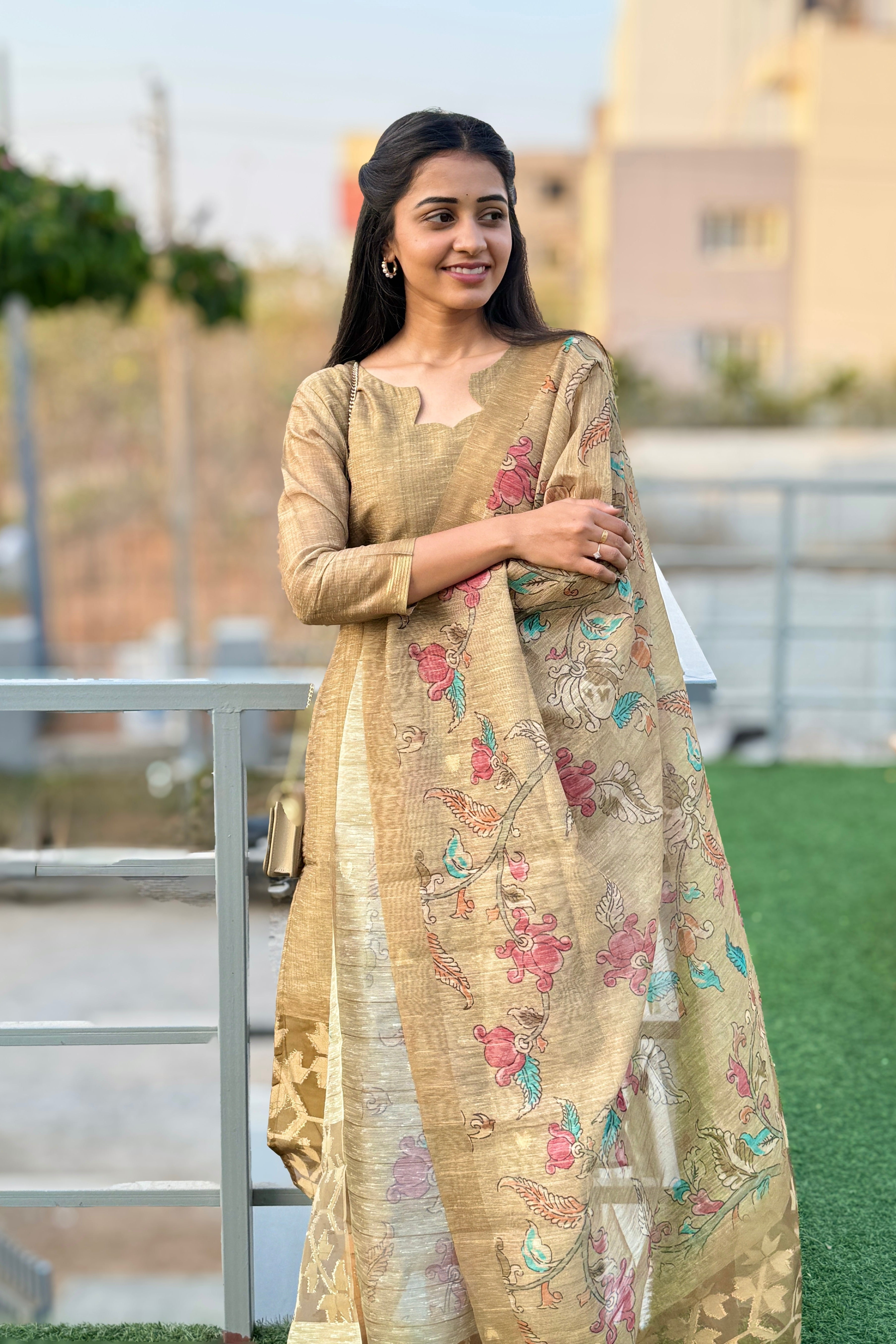 Tissue Silk kurti with Dupatta