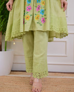 Mint Green A Line Handwork Pakistani Suit