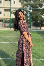 Deep Plum Semi Raw Silk Set