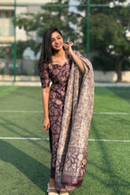 Deep Plum Semi Raw Silk Set