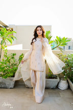 Riya Ivory Embellished Kurta Farshi Set