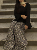 Shab Black Cotton Farshi Suit Set